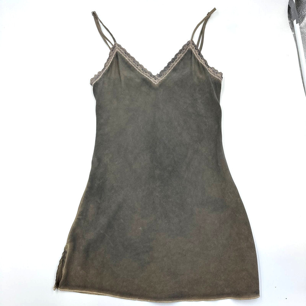 Morrison Grey Silk Lace Trim Tank Top Size Small - Picture 6 of 10